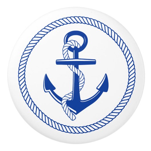 Seemarineschiffs-Boots-Anker und Linie Roping Keramikknauf (Vorderseite)