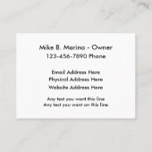 SeemarineVisitenkarten Visitenkarte (Rückseite)