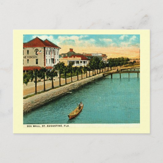 Seemauer, St. Augustine, Florida Vintag Postkarte (Vorderseite)