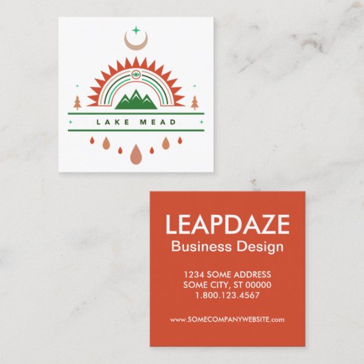 Seemead arizona Regenbogenmond Quadratische Visitenkarte (Vorne/Hinten)