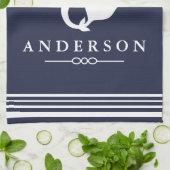 Seemeerjungfrau-weiße Streifen u. Marine Geschirrtuch (Gefaltet)