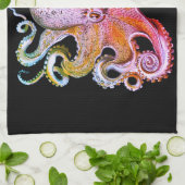 Seemeerkrakendekor-Geschirrtuchrosa Geschirrtuch (Gefaltet)