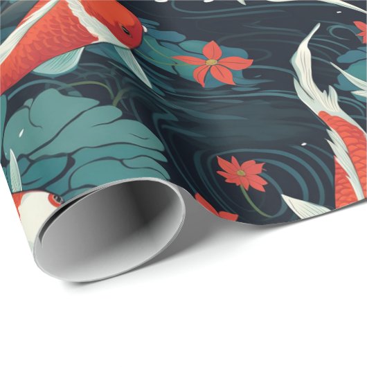 Seemindlicher Koi Geschenkpapier (Rolleneckpunkt)