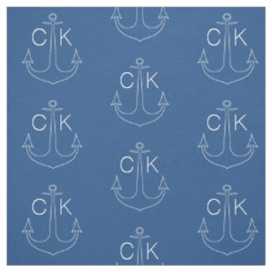 Seemonogramm des Vintagen weißen Ankers Stoff