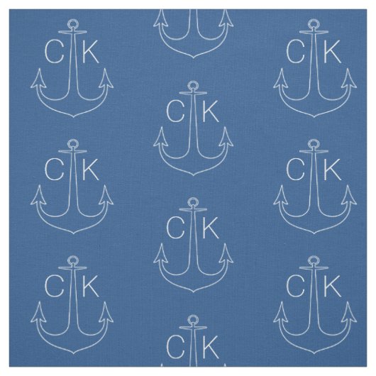 Seemonogramm des Vintagen weißen Ankers Stoff (Muster)
