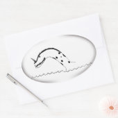 Seemonster-Aufkleber Ovaler Aufkleber (Umschlag)