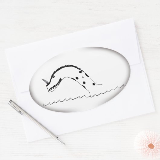Seemonster-Aufkleber Ovaler Aufkleber (Umschlag)