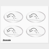 Seemonster-Aufkleber Ovaler Aufkleber (Blatt)