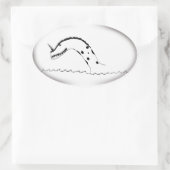 Seemonster-Aufkleber Ovaler Aufkleber (Tasche)