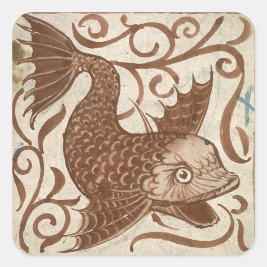 Seemonster (ohne Papier) Quadratischer Aufkleber (Vorderseite)