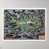 Seemonster von Island 1585 Karte Poster (Vorne)