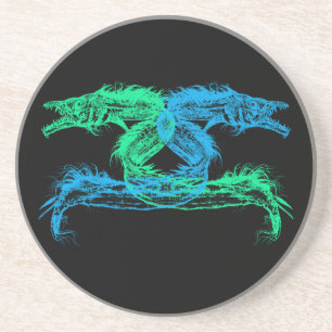 Seemonster wählen Ihre Hintergrundfarbe Getränkeuntersetzer