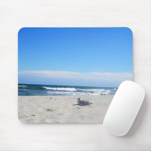 Seemöwe auf dem Strand-Jersey-Ufer-Ozean Mousepad (Mit Mouse)