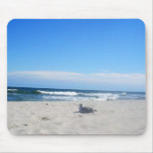 Seemöwe auf dem Strand-Jersey-Ufer-Ozean Mousepad (Vorne)