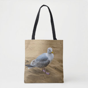 Seemöwe auf einer sandiger Strand Taschen-Tasche Tasche