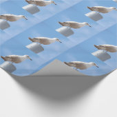 Seemöwe auf Pfosten Geschenkpapier (Ecke)