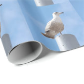 Seemöwe auf Pfosten Geschenkpapier (Rolleneckpunkt)