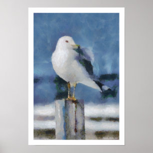 Seemöwe auf Posten-Plakat-Druck Poster