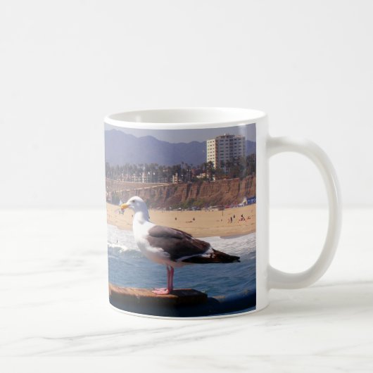 Seemöwe durch Santa Monica Strand Kaffeetasse (Rechts)