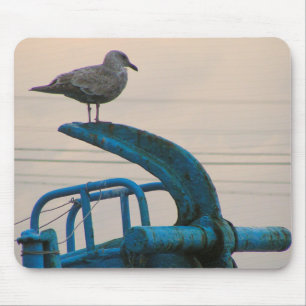 Seemöwe-Erholungen auf Anker von Schiff Choshi Mousepad