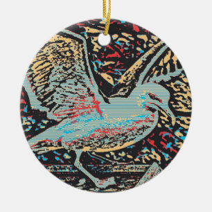Seemöwe-Holzschnitt Keramikornament