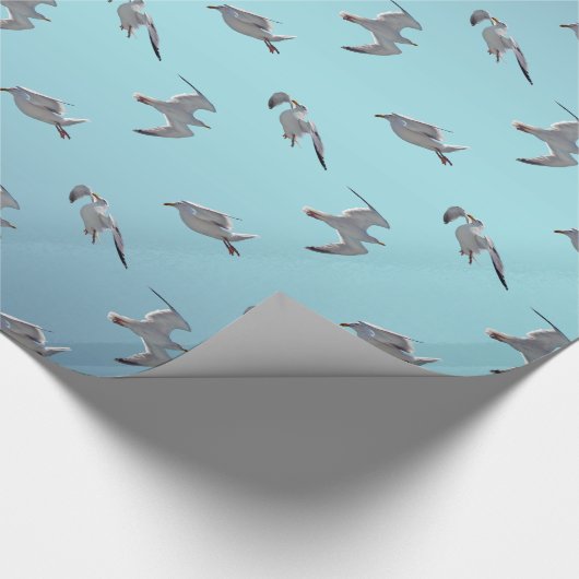 Seemöwe-Raserei-Packpapier (Himmel-Blau-Mischung) Geschenkpapier (Ecke)