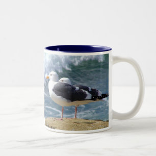 Seemöwe-Strand-Bruch-Tasse Zweifarbige Tasse