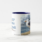 Seemöwe-Strand-Bruch-Tasse Zweifarbige Tasse (Mittel)
