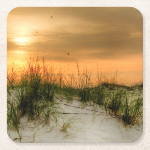 Seemöwen am Sonnenaufgang Rechteckiger Pappuntersetzer