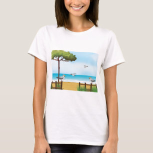 Seemöwen am Sweatshirt der Strand-Frauen T-Shirt