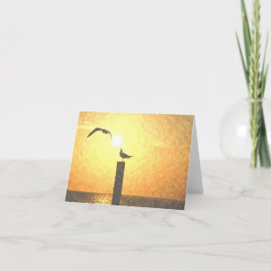 Seemöwen an der Dämmerung Notecard Dankeskarte