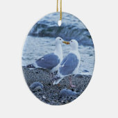 Seemöwen, die auf dem Strand-Foto küssen Keramik Ornament (Rechts)