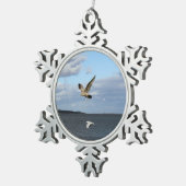 Seemöwen im Flug Schneeflocken Zinn-Ornament (Rechts)