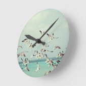 Seemöwen Runde Wanduhr (Winkel)