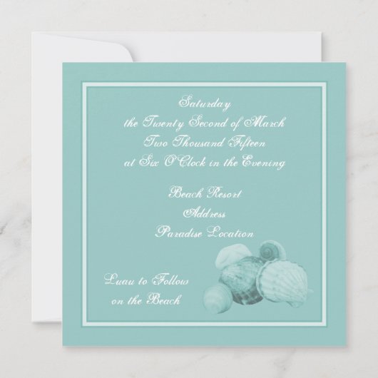 SeeMuschel-Hochzeits-Einladung Einladung (Rückseite)