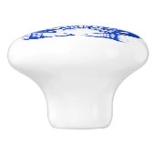 SeeMuschel - Kobaltblau und -WEISS Keramikknauf (Seitenansicht)