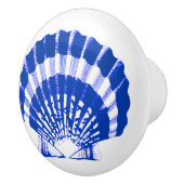 SeeMuschel - Kobaltblau und -WEISS Keramikknauf (Rechts)