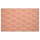 SeeMuschel - korallenrotes Orange und weiß Stoff (Fat Quarter (45,7 x 55,9 cm))