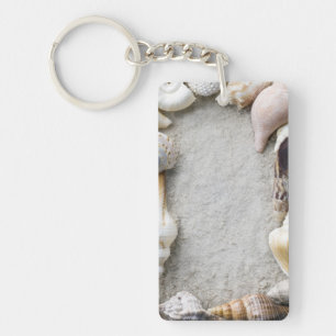 SeeMuschel-Sand-Hintergrund - Strand-Muscheln Schlüsselanhänger