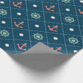 Seemuster-Anker-Helm-Rad-Seemann-Marine Geschenkpapier (Ecke)