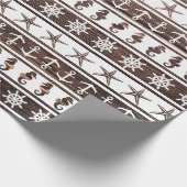 Seemuster auf Holz Geschenkpapier (Ecke)