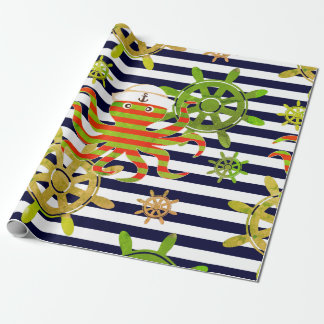 Seemuster der blauen Streifen der Marine Geschenkpapier