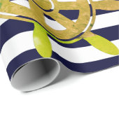 Seemuster der blauen Streifen der Marine Geschenkpapier (Rolleneckpunkt)