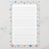 Seemuster mit Ankern Briefpapier (Vorderseite)
