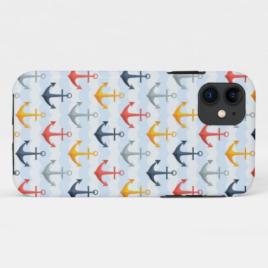 Seemuster mit Ankern Case-Mate iPhone Hülle (Rückseite (Horizontal))