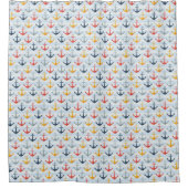 Seemuster mit Ankern Duschvorhang (Vorderseite)