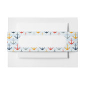 Seemuster mit Ankern Einladungsbanderole (Vorderseite Beispiel)