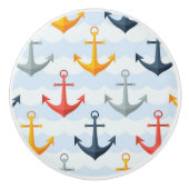 Seemuster mit Ankern Keramikknauf (Vorderseite)