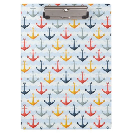 Seemuster mit Ankern Klemmbrett (Vorderseite)