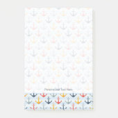 Seemuster mit Ankern Post-it Klebezettel (Vorderseite)